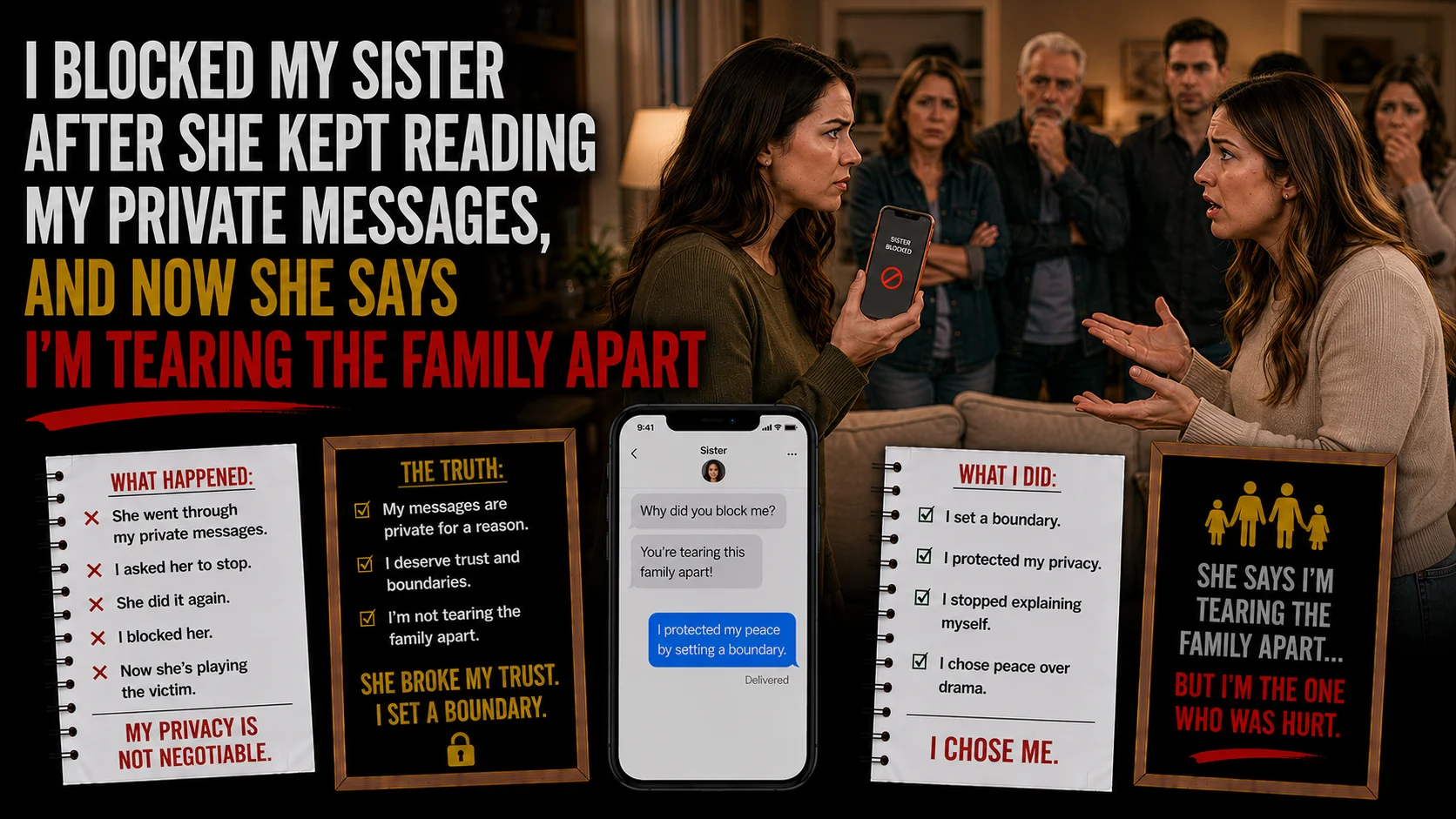 I Blocked My Sister After She Kept Reading My Private Messages, and Now She Says I'm Tearing the Family Apart