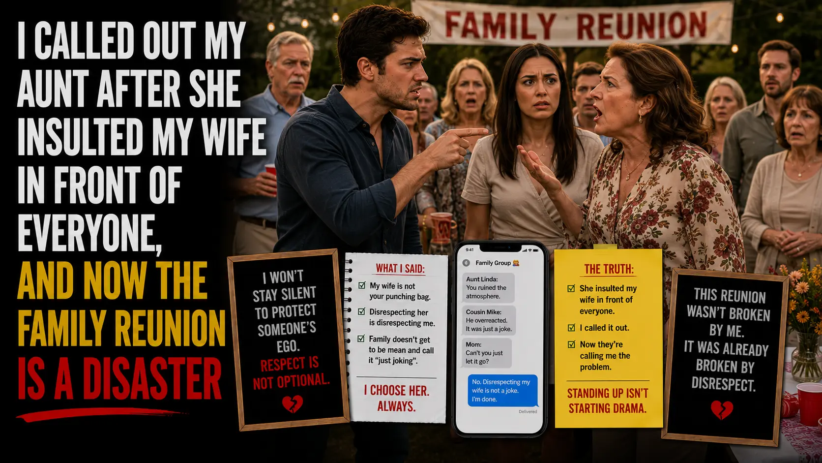 I Called Out My Aunt After She Insulted My Wife in Front of Everyone, and Now the Family Reunion Is a Disaster