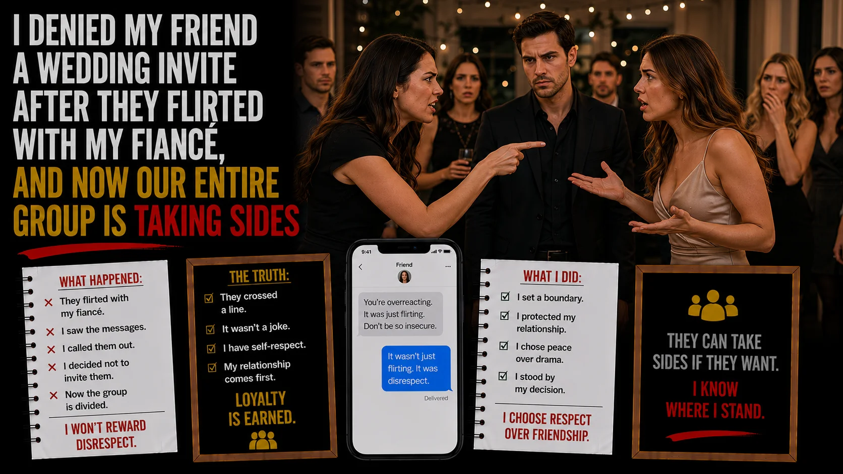 I Denied My Friend a Wedding Invite After They Flirted With My Fiancé, and Now Our Entire Group Is Taking Sides