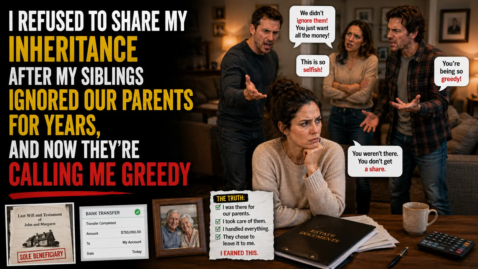 I Refused to Share My Inheritance After My Siblings Ignored Our Parents