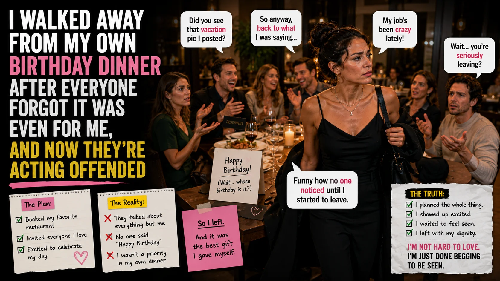 I Walked Away From My Own Birthday Dinner After Everyone Forgot
