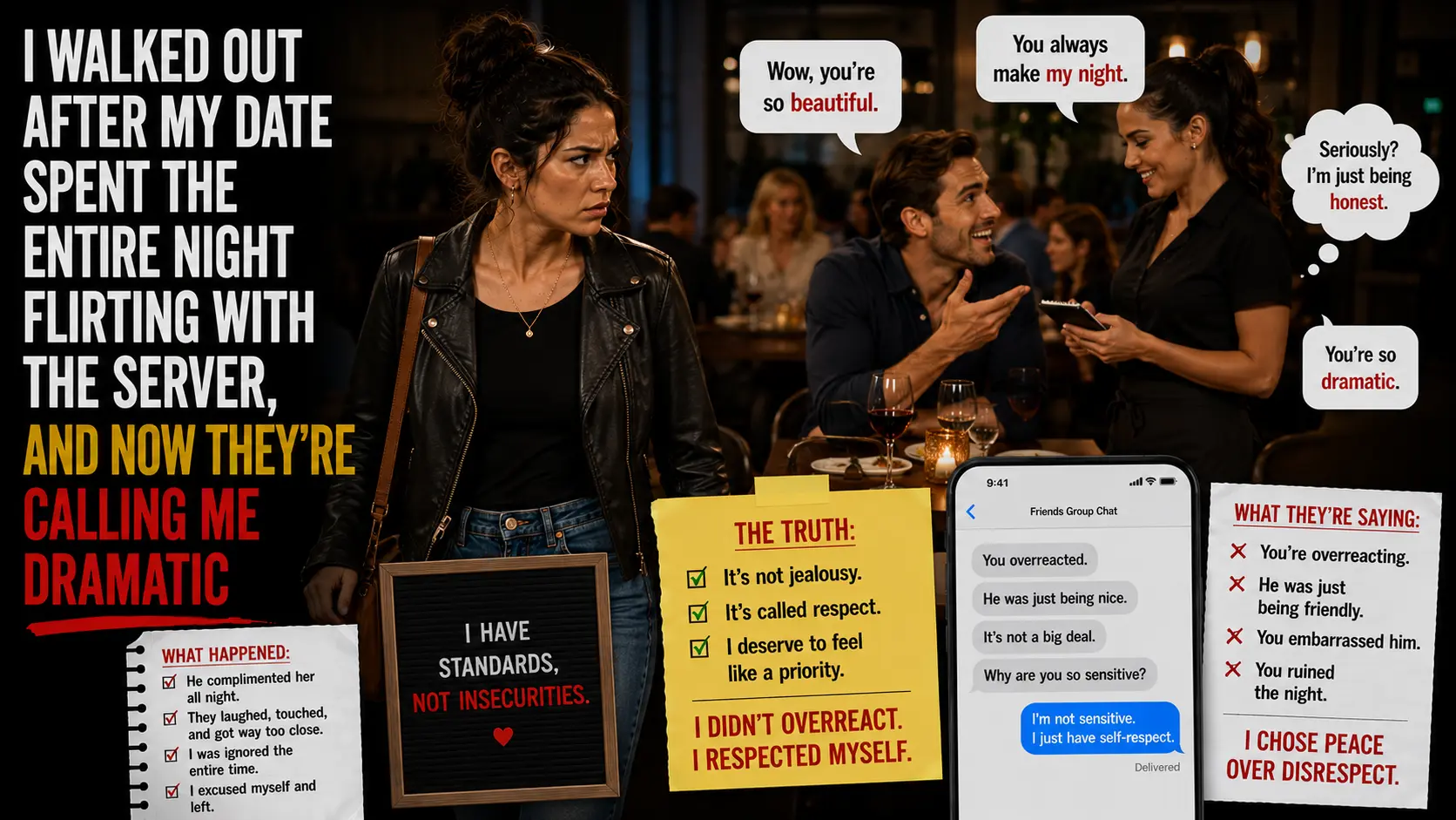 I Walked Out After My Date Spent the Entire Night Flirting With the Server, and Now They're Calling Me Dramatic